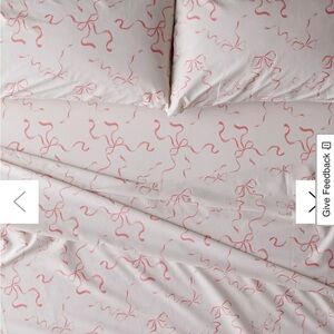 Pink Bow Print Bedding Set (Twin)